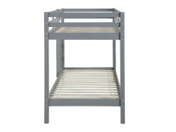 Vente-unique Kinderbed Stapelbed-Stapelbed Anicet Ii - 2 X 90X 190 Cm - Massief Grenen - Grijs + Matras
