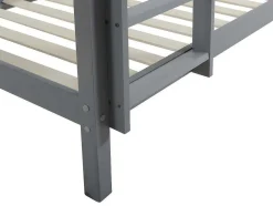 Vente-unique Kinderbed Stapelbed-Stapelbed Anicet Ii - 2 X 90X 190 Cm - Massief Grenen - Grijs + Matras