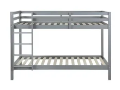 Vente-unique Kinderbed Stapelbed-Stapelbed Anicet Ii - 2 X 90X 190 Cm - Massief Grenen - Grijs