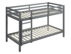 Vente-unique Kinderbed Stapelbed-Stapelbed Anicet Ii - 2 X 90X 190 Cm - Massief Grenen - Grijs