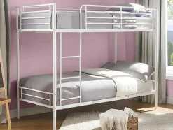 Vente-unique Kinderbed Stapelbed-Stapelbed Duotis Ii - 2 X 90 X 190 Cm - Wit + Matras