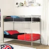 Vente-unique Kinderbed Stapelbed-Stapelbed Duotis Ii - 2 X 90 X 190 Cm - Zilver