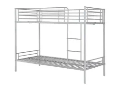 Vente-unique Kinderbed Stapelbed-Stapelbed Duotis Ii - 2 X 90 X 190 Cm - Zilver