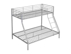 Vente-unique Kinderbed Stapelbed-Stapelbed Elevatio Iii - 90/140 X 190 Cm - Metaal - Zilver