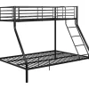 Vente-unique Kinderbed Stapelbed-Stapelbed Elevatio Iv - 90 En 140 X 190 Cm - Staal - Zwart