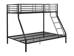 Vente-unique Kinderbed Stapelbed-Stapelbed Elevatio Iv - 90 En 140 X 190 Cm - Staal - Zwart