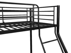Vente-unique Kinderbed Stapelbed-Stapelbed Elevatio Iv - 90 En 140 X 190 Cm - Staal - Zwart