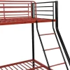 Vente-unique Kinderbed Stapelbed-Stapelbed Elevatio Iv - 90 En 140 X 190 Cm - Staal - Zwart En Rood + Matras