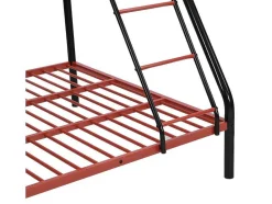 Vente-unique Kinderbed Stapelbed-Stapelbed Elevatio Iv - 90 En 140 X 190 Cm - Staal - Zwart En Rood + Matras