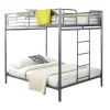 Vente-unique Aanbiedingen: Slaapkamer & Kantoor-Stapelbed Gemini Ii - 2X140X190Cm - Zilver