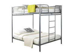 Vente-unique Aanbiedingen: Slaapkamer & Kantoor-Stapelbed Gemini Ii - 2X140X190Cm - Zilver