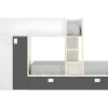 Vente-unique Kinderbed-Stapelbed Juanito Met Ingebouwde Kast - 2 X 90 X 190 Cm - Wit, Eiken En Antraciet