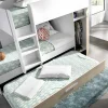 Vente-unique Kinderbed-Stapelbed Met Onderschuifbed En Opbergruimte 3X90X190Cm - Wit En Naturel - Anthony