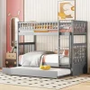 Vente-unique Kinderbed-Stapelbedden 2 X 90 X 200 Cm + Onderschuifbed 90 X 190 Cm - Mdf Hout - Grijs - Anthony