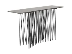Furniture Fashion Sidetable-Stone Sidetable 37X130 Cm Glas Zwart Marmor Decor.