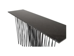 Furniture Fashion Sidetable-Stone Sidetable 37X130 Cm Glas Zwart Marmor Decor.