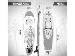 Vente-unique Watersport-Sup Board Anubis 366 Cm - Zilver - Incl. Accessoires