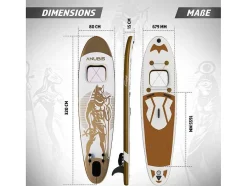 Vente-unique Watersport-Sup Board Gold Ra 320 Cm - Goud - Incl. Accessoires