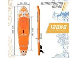 Vente-unique Watersport-Sup Board Kraken 305 Cm - Oranje - Incl. Accessoires