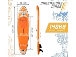 Vente-unique Watersport-Sup Board Kraken 320 Cm - Oranje - Incl. Accessoires