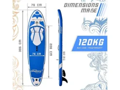 Vente-unique Watersport-Sup Board Poseidon 305 Cm - Blauw - Incl. Accessoires