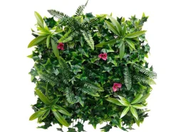 Vente-unique Plantenwand-Synthetische Groene Begroeide Muur - Pakket Van 3M - Ikaz