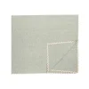 OZAIA Textiel Voor Eettafel-Tafelkleed + 4 Katoenen Servetten - Beige Rand - Groen - 140 X 240 Cm - Loania