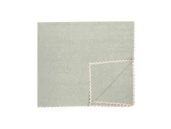 OZAIA Textiel Voor Eettafel-Tafelkleed + 4 Katoenen Servetten - Beige Rand - Groen - 140 X 240 Cm - Loania
