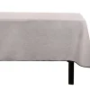 OZAIA Textiel Voor Eettafel-Tafellaken Van Katoen En Linnen Met Zwarte Rand - 170 X 170 Cm - Taupegrijs - Borina