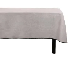 OZAIA Textiel Voor Eettafel-Tafellaken Van Katoen En Linnen Met Zwarte Rand - 170 X 300 Cm - Taupegrijs - Borina