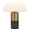 OZAIA Lamp-Tafellamp Champignon Van Marmer, Metaal En Glas - D30 X H35 Cm - Wit En Goudkleurig - Langford