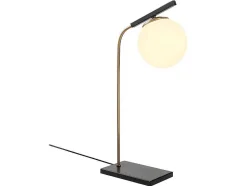 OZAIA Lamp-Tafellamp In Art-Decostijl Van Metaal Met Glazen Bol Yildiz - L25 X H55 Cm - Zwart