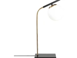 OZAIA Lamp-Tafellamp In Art-Decostijl Van Metaal Met Glazen Bol Yildiz - L25 X H55 Cm - Zwart