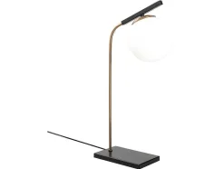 OZAIA Lamp-Tafellamp In Art-Decostijl Van Metaal Met Glazen Bol Yildiz - L25 X H55 Cm - Zwart