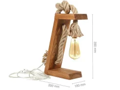 OZAIA Lamp-Tafellamp Van Grenen Karatas - Handgemaakt - H35 Cm