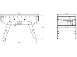 Vente-unique Spel Voor Binnen-Tafelvoetbal Paulo Van Mdf - L153 X B77,6 X H96 Cm - Eiken
