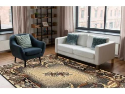 RugsX Groot Tapijt-Tapijt Bcf Morad Lisc Bladeren Agawa Klassiek - Beige 140X200 Cm