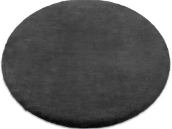 RugsX Tapijt Rond-Tapijt Bunny Rond Anthracytkleuring Imitatie Konijnenvacht Cercle 140 Cm