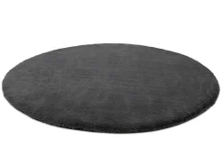RugsX Tapijt Rond-Tapijt Bunny Rond Anthracytkleuring Imitatie Konijnenvacht Cercle 140 Cm
