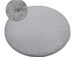 RugsX Tapijt Rond-Tapijt Bunny Rond Zilver Imitatie Konijnenvacht Cercle 160 Cm