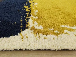 OZAIA Woonkamertapijt-Tapijt Camden - Polyester - 160 X 230 Cm - Mosterdkleur, Marineblauw, Grijs
