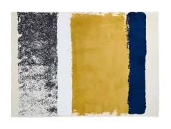 OZAIA Klein Tapijt-Tapijt Camden - Polyester - 120 X 170 Cm - Mosterdkleur, Marineblauw, Grijs