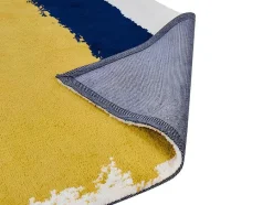 OZAIA Klein Tapijt-Tapijt Camden - Polyester - 120 X 170 Cm - Mosterdkleur, Marineblauw, Grijs