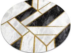 RugsX Tapijt Rond-Tapijt Emerald Exclusief 1015 Cirkel - Glamour, Stijlvol Marmer, Geome Cercle 200 Cm