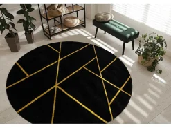 RugsX Tapijt Rond-Tapijt Emerald Exclusief 1012 Cirkel - Glamour, Stijlvol Marmer, Geome Cercle 120 Cm