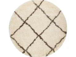 RugsX Tapijt Rond-Tapijt Fluffy 2373 Cirkel Shaggy Latwerk Room / Beige Cercle 160 Cm