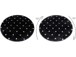 RugsX Tapijt Rond-Tapijt Fluffy 2370 Cirkel, Shaggy Stippen Antraciet / Wit Cercle 160 Cm