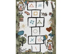 RugsX Kindervloerkleed-Tapijt Fun Hop Voor Kinderen, Klassikaal Spel, Dieren Groen 180X270 Cm