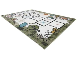 RugsX Kindervloerkleed-Tapijt Fun Hop Voor Kinderen, Klassikaal Spel, Dieren Groen 180X270 Cm