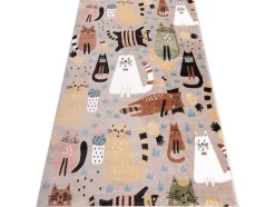 RugsX Kindervloerkleed-Tapijt Fun Kittens Voor Kinderen, Katten Beige 200X290 Cm